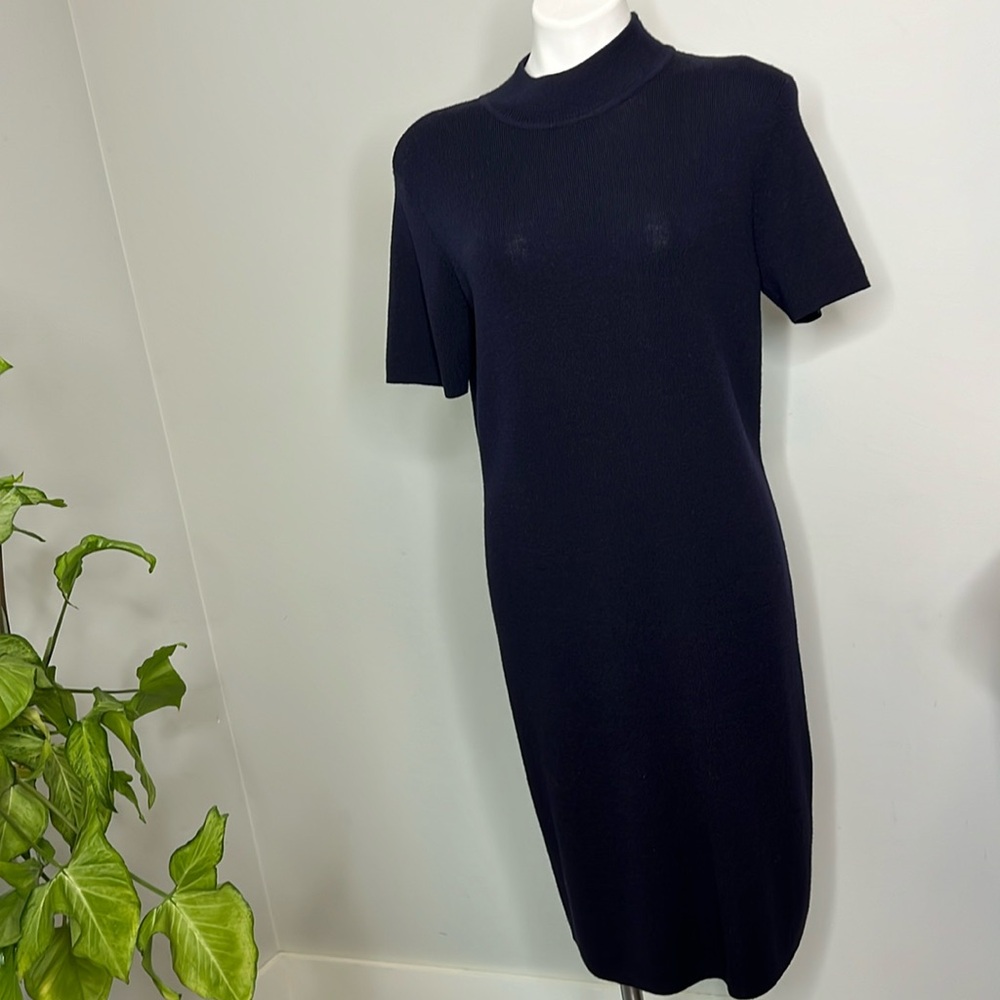 Vintage Talbots Merino Wool Mock Turtleneck Dress EUC